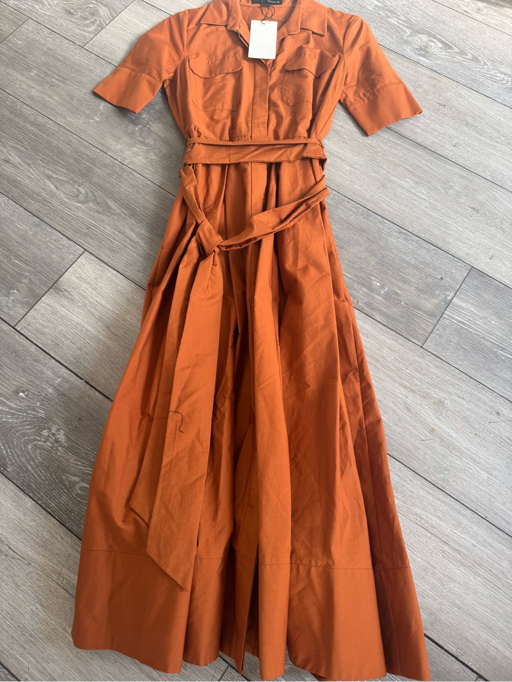 🆕2026 ZARA POPLIN MIDI SHIRT DRESS